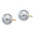Image of 8-9mm 14K Yellow Gold 8-9mm Grey Button Freshwater Cultured Pearl Stud Post Earrings