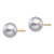 Image of 9-10mm 14K Yellow Gold 9-10mm Grey Round Freshwater Cultured Pearl Stud Post Earrings
