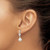 Image of 29mm Sterling Silver Polished Freshwater Cultured Pearl and CZ Post Dangle Earrings