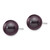 Image of 10-11mm 14k White Gold 10-11mm Black Round Freshwater Cultured Pearl Stud Post Earrings