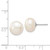 Image of 10-11mm 14k White Gold 10-11mmWhite Button Freshwater Cultured Pearl Stud Post Earrings