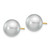 Image of 10-11mm 14K Yellow Gold 10-11mm Grey Round Freshwater Cultured Pearl Stud Post Earrings