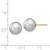 Image of 10-11mm 14K Yellow Gold 10-11mm Grey Round Freshwater Cultured Pearl Stud Post Earrings