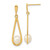 Image of 29mm 14K Yellow Gold 5-6mm White Rice Freshwater Cultured Pearl Dangle Post Earrings