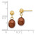 Image of 14mm 14K Yellow Gold 6-7mm Brown Rice Freshwater Cultured Pearl Dangle Post Earrings