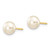 Image of 6-7mm 14K Yellow Gold 6-7mm White Button Freshwater Cultured Pearl Stud Post Earrings