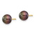 Image of 7-8mm 14K Yellow Gold 7-8mm Black Button Freshwater Cultured Pearl Stud Post Earrings