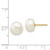 Image of 8-9mm 14K Yellow Gold 8-9mm White Button Freshwater Cultured Pearl Stud Post Earrings