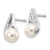 Image of 8mm 14k White Gold 6-7mm Button Freshwater Cultured Pearl .02ctw Diamond Post Earrings