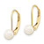Image of 5-6mm 14K Yellow Gold 5-6mm White Round Saltwater Akoya Cultured Pearl Leverback Earrings