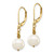 Image of 31mm 14K Yellow Gold 8-9mm Near Round White Freshwater Cultured Pearl Leverback Earrings