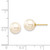 8-9mm 14K Yellow Gold 8-9mm Round White Saltwater Akoya Cultured Pearl Stud Post Earrings