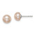 Image of 6-7mm Sterling Silver Rhodium-plated 6-7mm Pink Freshwater Cultured Button Pearl Earrings