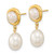 Image of 23mm 14K Yellow Gold 5-7mm White Button/Rice Freshwater Cultured Pearl Dangle Post Earrings