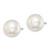 Image of 11-11.5mm Sterling Silver Rhodium-plated 11-12mm White Freshwater Cultured Button Pearl Earrings