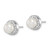 Image of 9.95mm Sterling Silver Rhodium-plated 7-8mm White Button Freshwater Cultured Pearl CZ Earrings