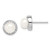 Image of 9.95mm Sterling Silver Rhodium-plated 7-8mm White Button Freshwater Cultured Pearl CZ Earrings