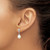 Image of 19mm Sterling Silver Rhodium-plated 7-8mm White Freshwater Cultured Pearl Post Dangle Earrings