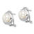 Image of 11.5mm Sterling Silver Rhodium-plated 8-9mm Button Freshwater Cultured Pearl Omega Clip Earrings