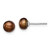 Image of 5-6mm Sterling Silver Rhodium-plated 5-6mm Brown Freshwater Cultured Button Pearl Stud Earrings