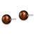 Image of 8-9mm Sterling Silver Rhodium-plated 8-9mm Brown Freshwater Cultured Button Pearl Stud Earrings