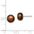 Image of 8-9mm Sterling Silver Rhodium-plated 8-9mm Brown Freshwater Cultured Button Pearl Stud Earrings