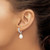 Image of 25.5mm Sterling Silver Rhodium-plated 8-9mm Rice Freshwater Cultured Pearl CZ Dangle Hoop Earrings