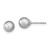 Image of 6-7mm Sterling Silver Rhodium-plated 6-7mm Grey Round Freshwater Cultured Pearl Post Stud Earrings