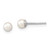 Image of 3-4mm Sterling Silver Rhodium-plated 3-4mm White Round Freshwater Cultured Pearl Post Stud Earrings