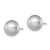 Image of 9-10mm Sterling Silver Rhodium-plated 9-10mm Grey Round Freshwater Cultured Pearl Post Stud Earrings