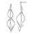Image of 63.5mm Sterling Silver Rhodium-plated 7-8mm White Rice Freshwater Cultured Pearl Post Dangle Earrings