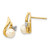 Image of 10mm 14K Yellow Gold and Rhodium 5-6mm Button Freshwater Cultured Pearl .02ctw Diamond Post Earrings