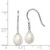 Image of 27mm Sterling Silver Rhodium-plated Clear CZ and 7-8mm White Freshwater Cultured Pearl Dangle Earrings