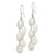 56mm Sterling Silver Polished White 8-10mm Baroque Freshwater Cultured Pearl Two-Strand Dangle Earrings