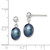 Image of 16mm Sterling Silver Rhodium-plated Polished 7-8mm Black Freshwater Cultured Pearl Post Dangle Earrings