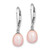 Image of 27.65mm Sterling Silver Rhodium-plated Polished Pink 7-8mm Freshwater Cultured Pearl Leverback Dangle Earrings