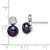 Image of 13.58mm Sterling Silver Rhodium-plated Polished 7-8mm Black Button Freshwater Cultured Pearl & CZ Post Earrings