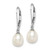Image of 26mm Sterling Silver Rhodium-plated Polished White 7-8mm Freshwater Cultured Pearl Leverback Dangle Earrings