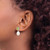 Image of 20mm Sterling Silver Rhodium-plated Peridot and 7-8mm Freshwater Cultured Pearl Teardrop Dangle Post Earrings