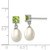Image of 20mm Sterling Silver Rhodium-plated Peridot and 7-8mm Freshwater Cultured Pearl Teardrop Dangle Post Earrings