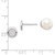 Image of 9mm Sterling Silver Rhodium-plated Polished White 8-9mm Simulated Pearl & CZ Hexagon Reversible Post Earrings