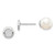 Image of 9mm Sterling Silver Rhodium-plated Polished White 8-9mm Simulated Pearl & CZ Hexagon Reversible Post Earrings