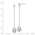 Image of 55.48mm Sterling Silver Rhodium-plated Polished & Beaded 7-8mm Grey Freshwater Cultured Pearl Post Dangle Earrings