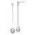 Image of 55.48mm Sterling Silver Rhodium-plated Polished & Beaded 7-8mm Grey Freshwater Cultured Pearl Post Dangle Earrings