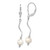 49mm Sterling Silver Rhodium-plated Polished Twist White 6-7mm Freshwater Cultured Pearl Leverback Dangle Earrings