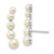 Image of 32mm Sterling Silver Rhodium-plated Polished White 4-6mm Button Freshwater Cultured Pearl Post Ear Climber Earrings