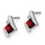 Image of 10mm 14K White Gold Cushion Garnet and Diamond Earrings EM7398-GA-003-WA