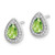 Image of 10.25mm Sterling Silver Rhodium-plated Green and Clear CZ Post Earrings QE14472AUG Image of 10.25mm Sterling Silver Rhodium-plated Green and Clear CZ Post Earrings QE14472AUG