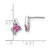 Image of 10mm 14K White Gold Cushion Created Pink Sapphire and Diamond Earrings EM7398-CPS-003-WA