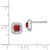 Image of 8.17mm Sterling Silver Rhodium-plated Square Red CZ and Clear CZ Post Earrings QE14470JUL
